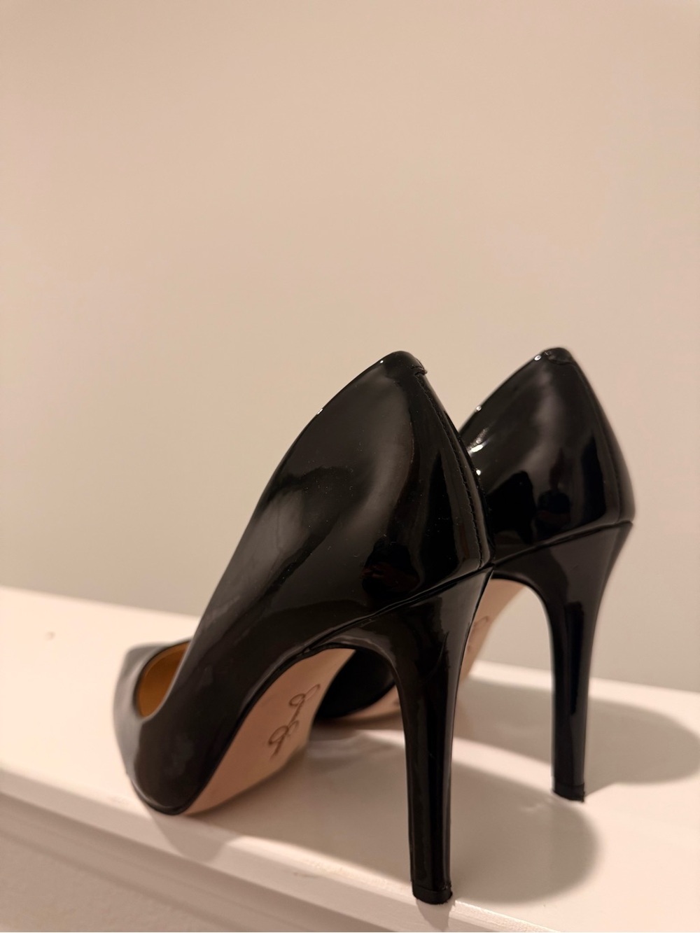 Jessica Simpson Black Patent Pointed Toe Stiletto Pumps - Picture 3 of 6